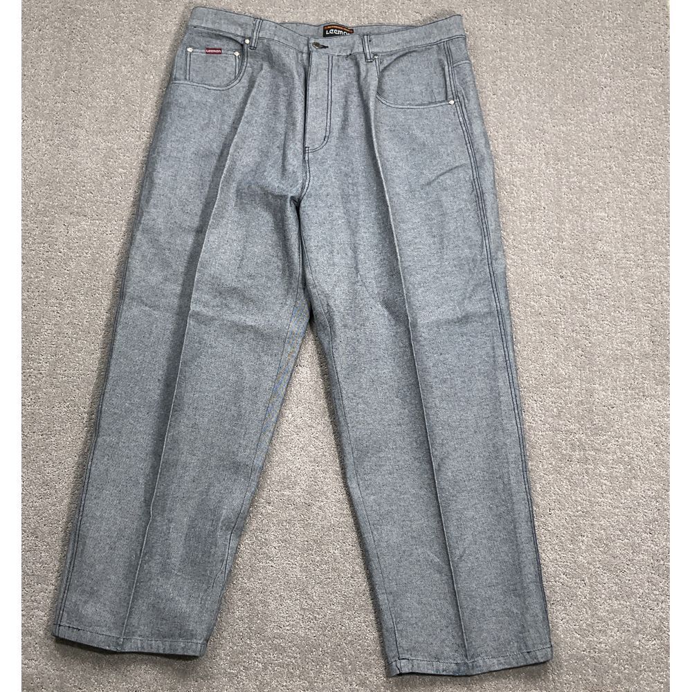 Leeman Jeans Men 44W 32L Blue Raw Denim Baggy Russia Fit Hip Hop‎ Streetwear